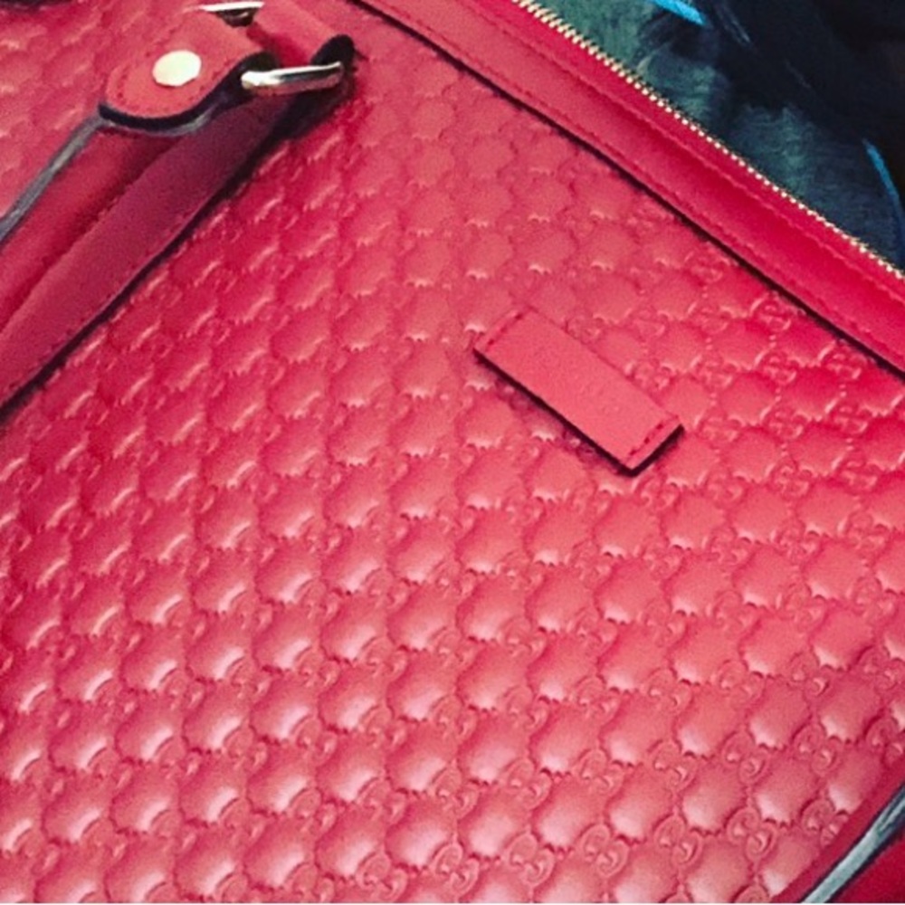 **COMING SOON** Gucci Embossed Red Leather Shoulder Bag